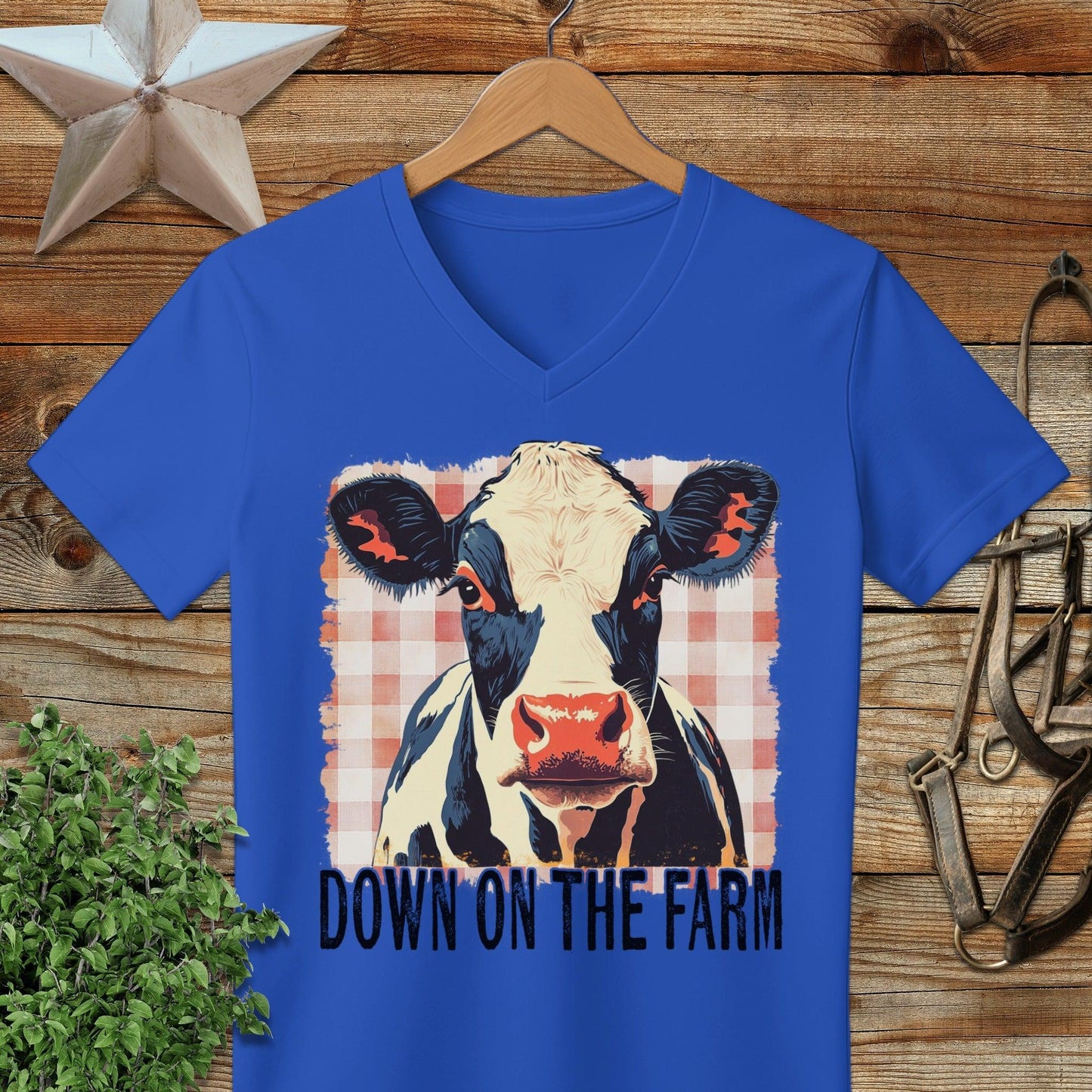 On the Farm Cow V-neck