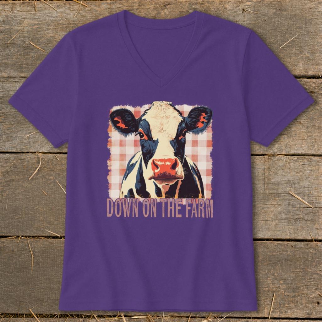 On the Farm Cow V-neck