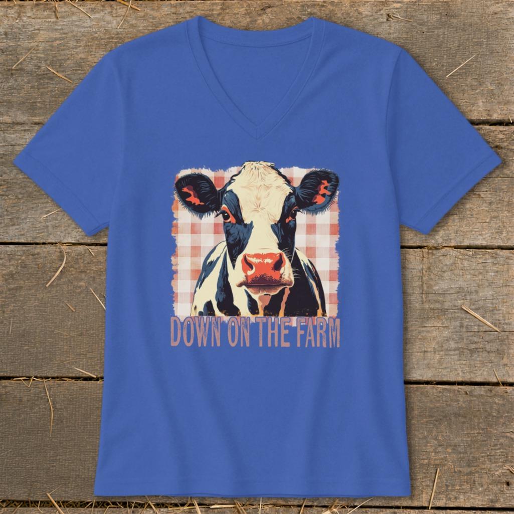 On the Farm Cow V-neck