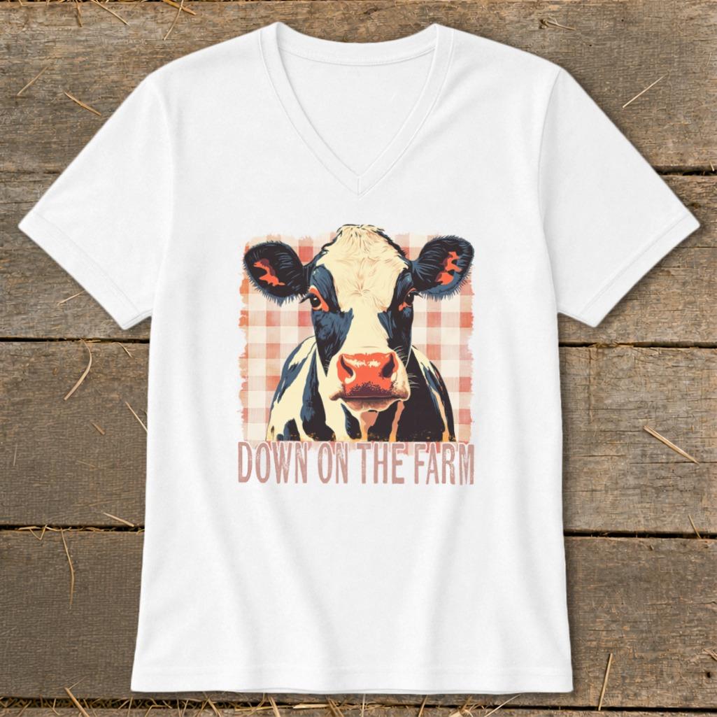 On the Farm Cow V-neck
