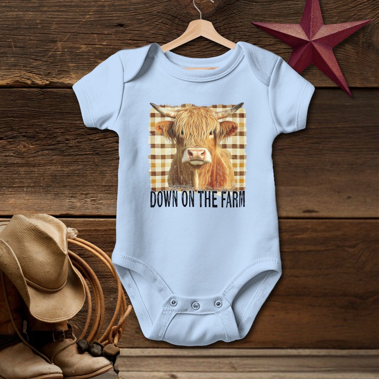 On the Farm Highland Cow Bodysuit (Baby)