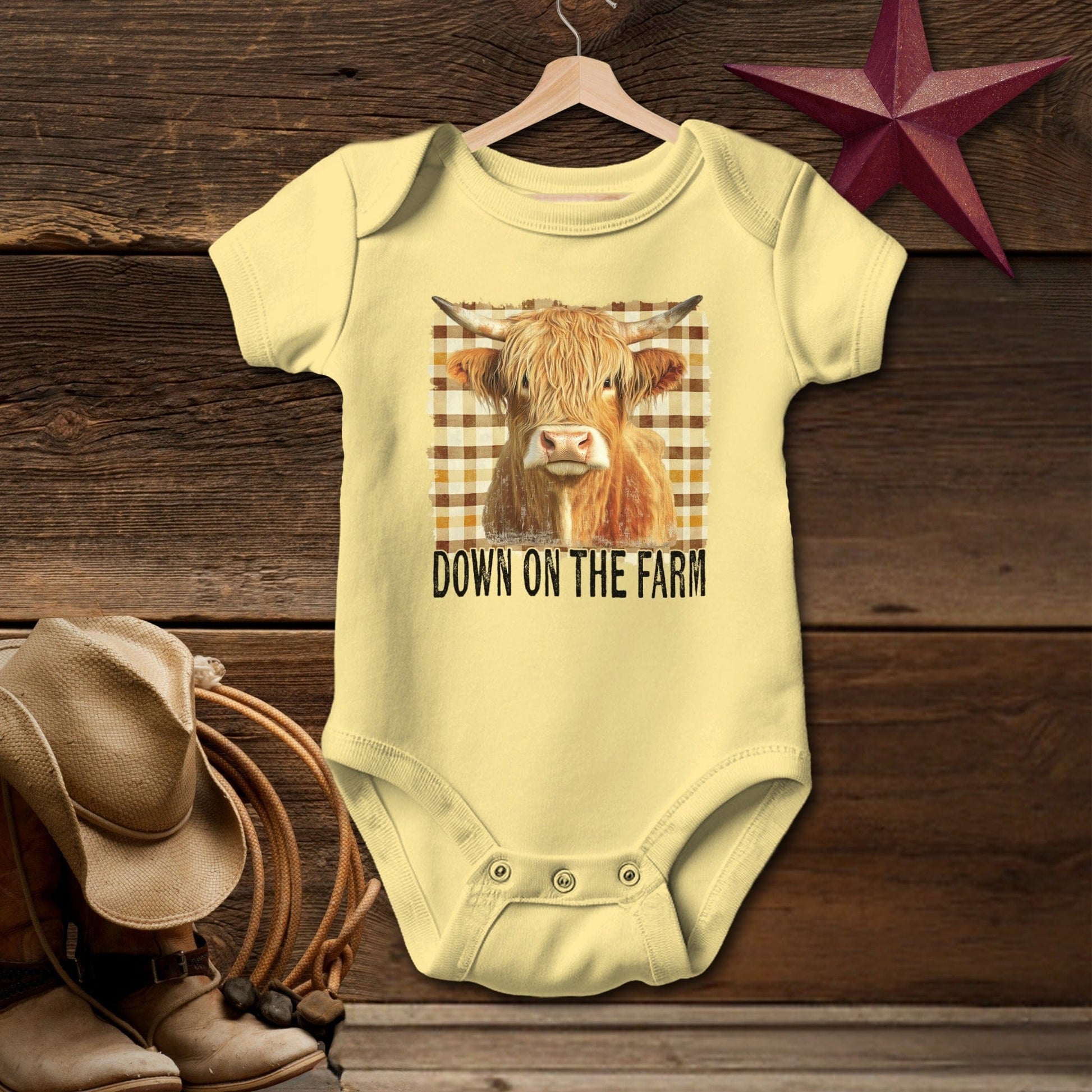 On the Farm Highland Cow Bodysuit (Baby)