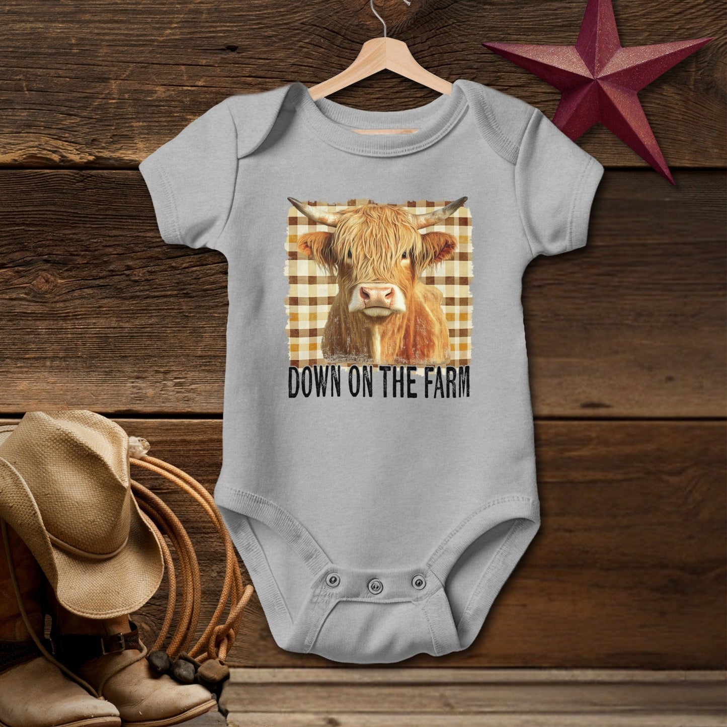 On the Farm Highland Cow Bodysuit (Baby)
