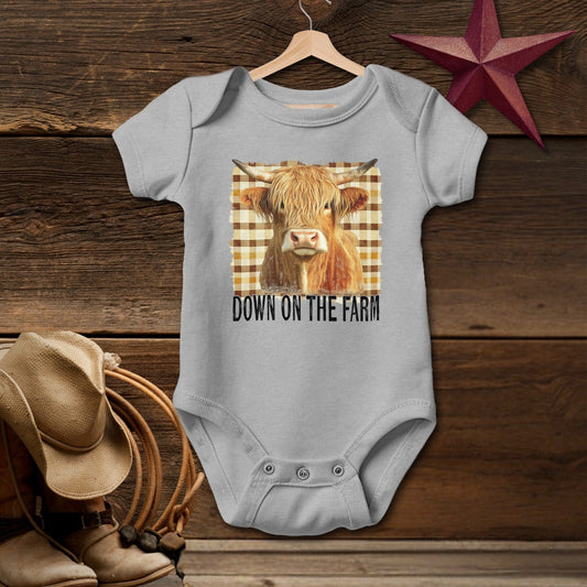 On the Farm Highland Cow Bodysuit (Baby)