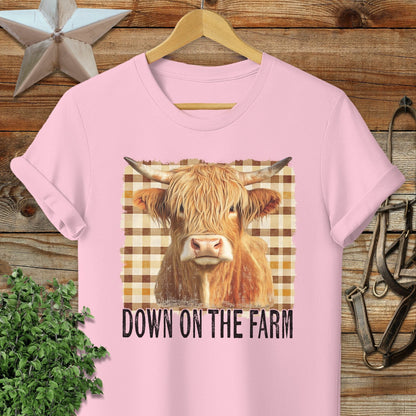 On the Farm Highland Cow Softstyle Tee