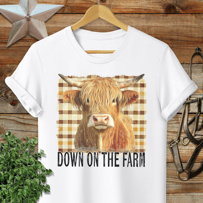 On the Farm Highland Cow Softstyle Tee