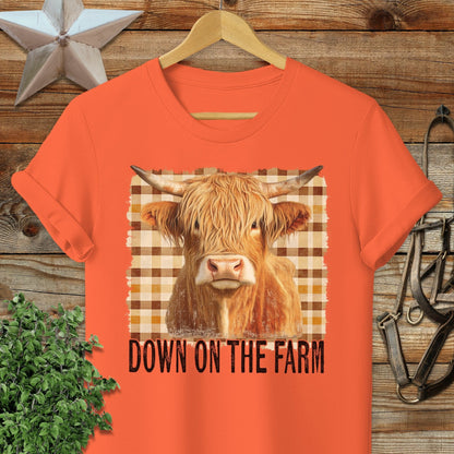 On the Farm Highland Cow Softstyle Tee