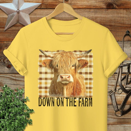 On the Farm Highland Cow Softstyle Tee