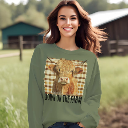 On the Farm Highland Cow Sweatshirt