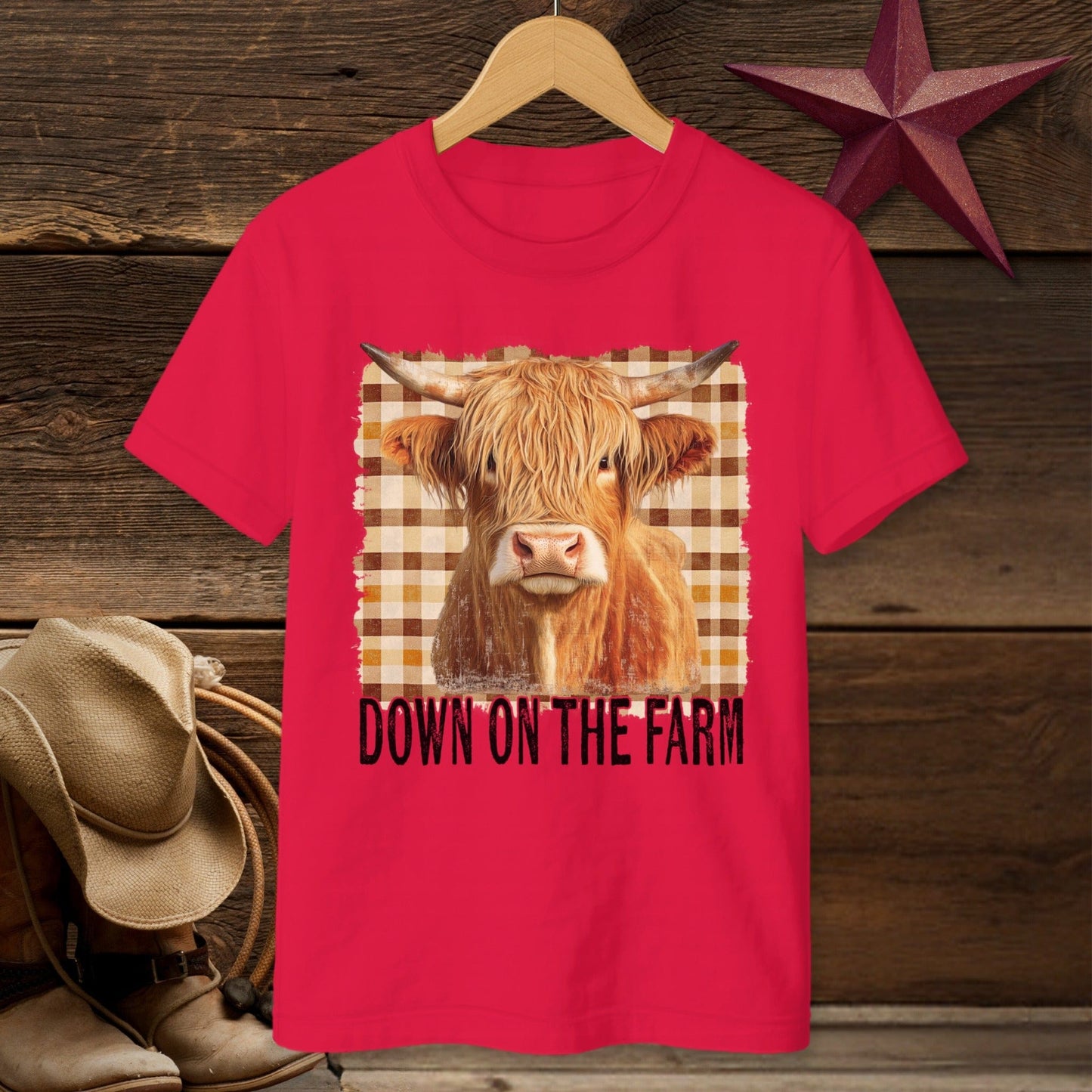 On the Farm Highland Cow T-Shirt (Youth)