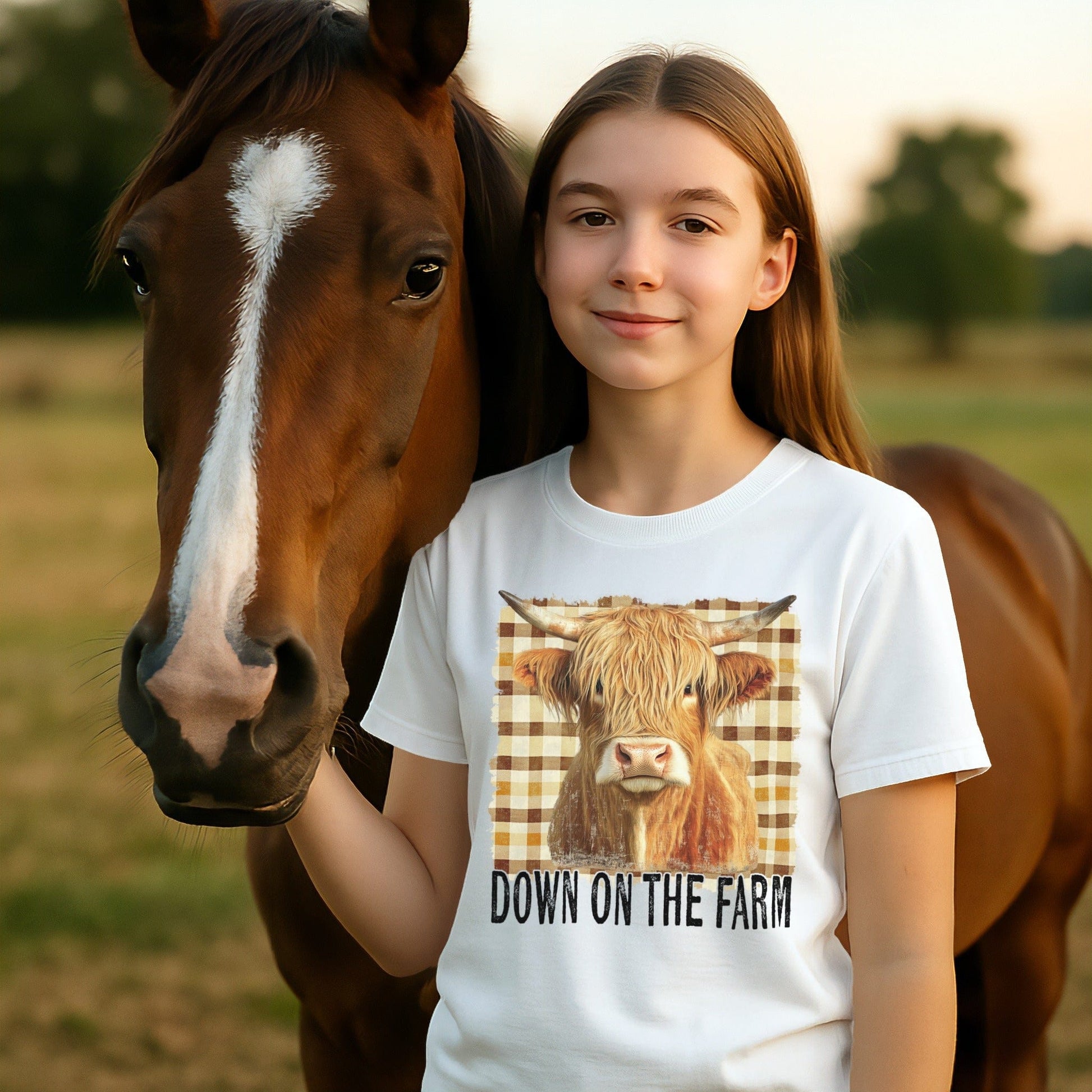 On the Farm Highland Cow T-shirt (Youth)