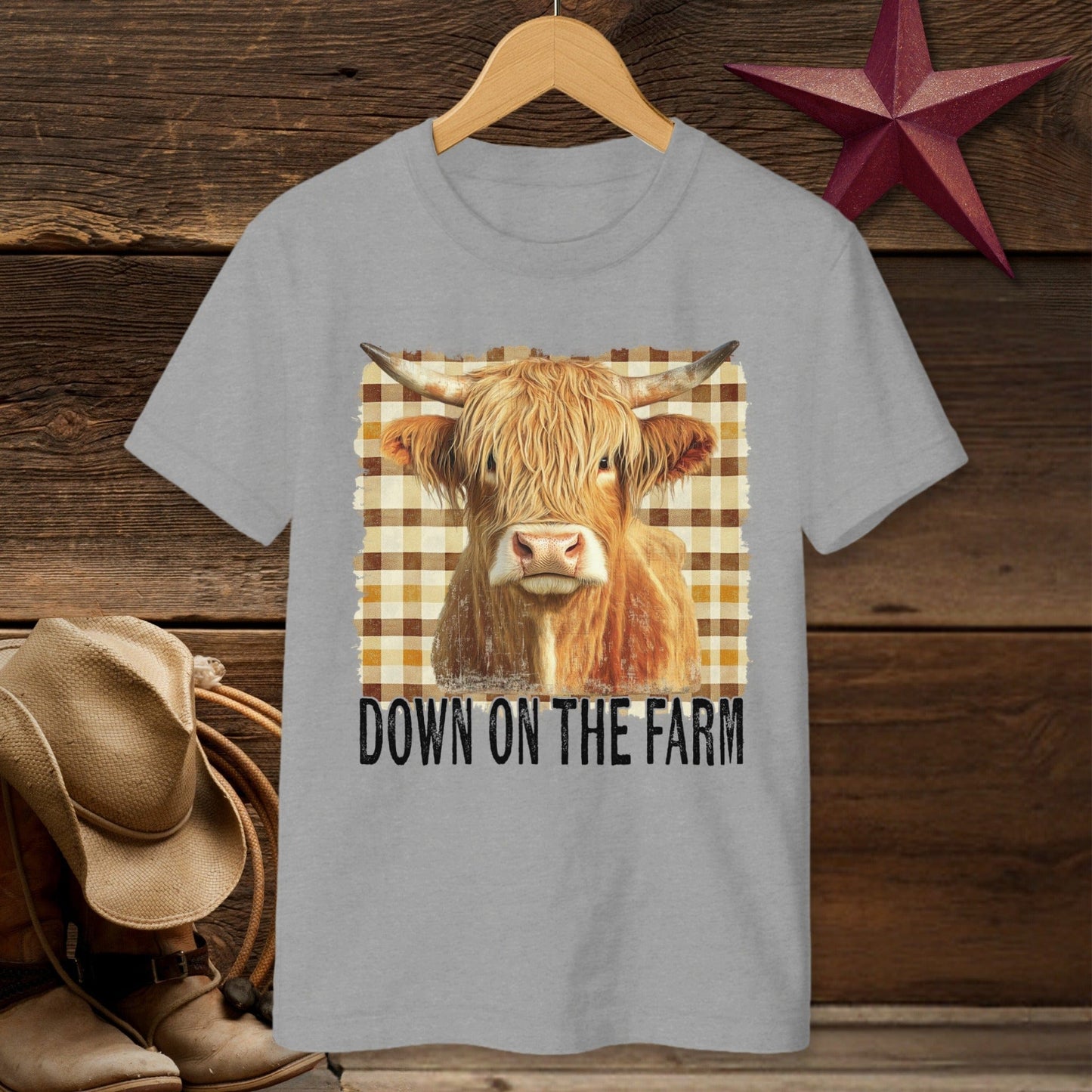 On the Farm Highland Cow T-shirt (Youth)