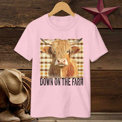 On the Farm Highland Cow T-shirt (Youth)