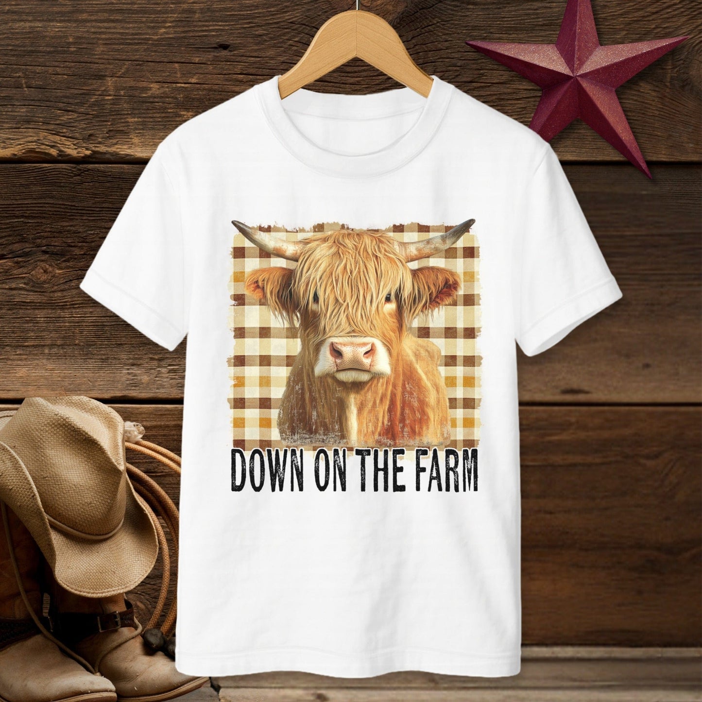 On the Farm Highland Cow T-shirt (Youth)