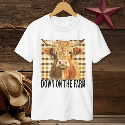 On the Farm Highland Cow T-shirt (Youth)