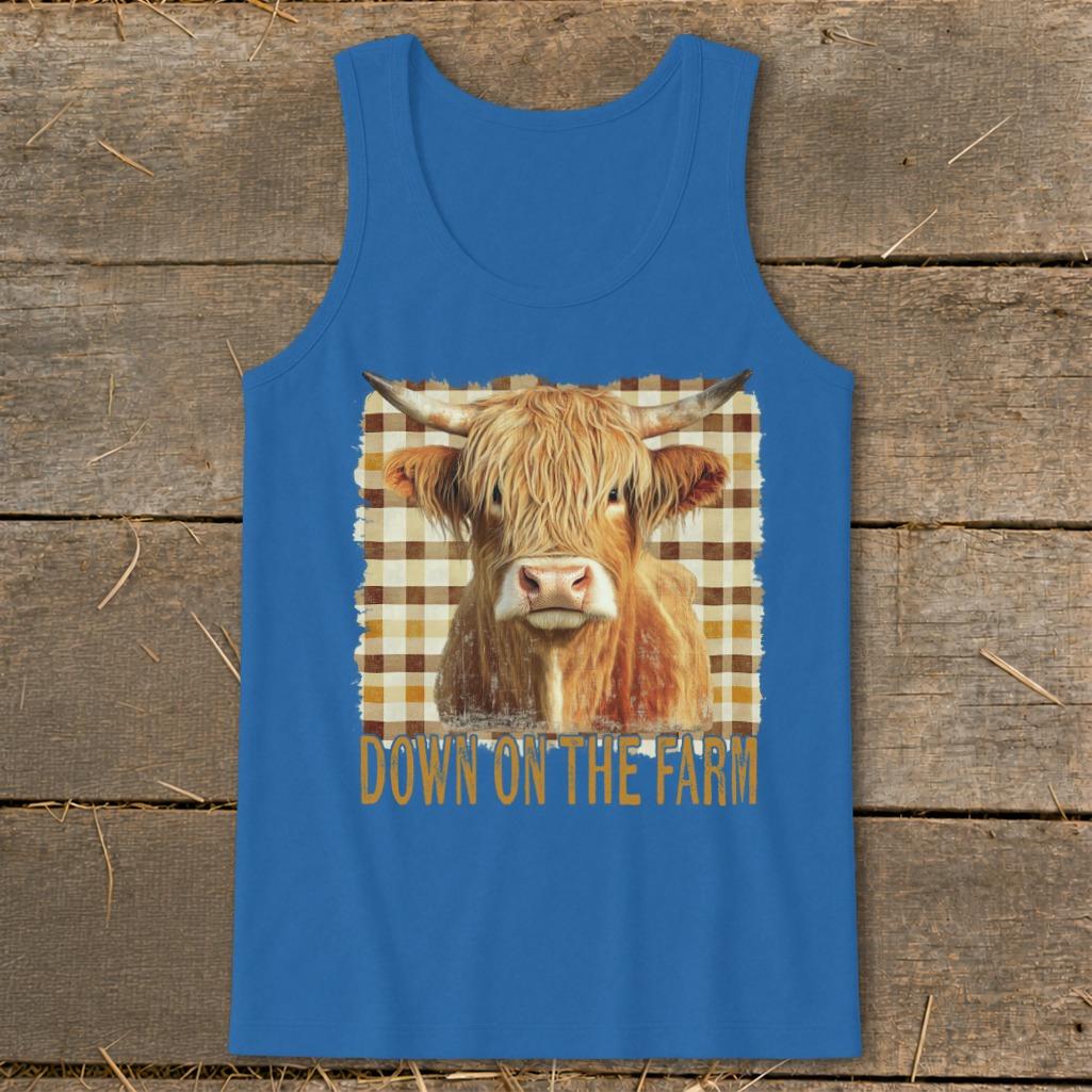 On the Farm Highland Cow Tank Top