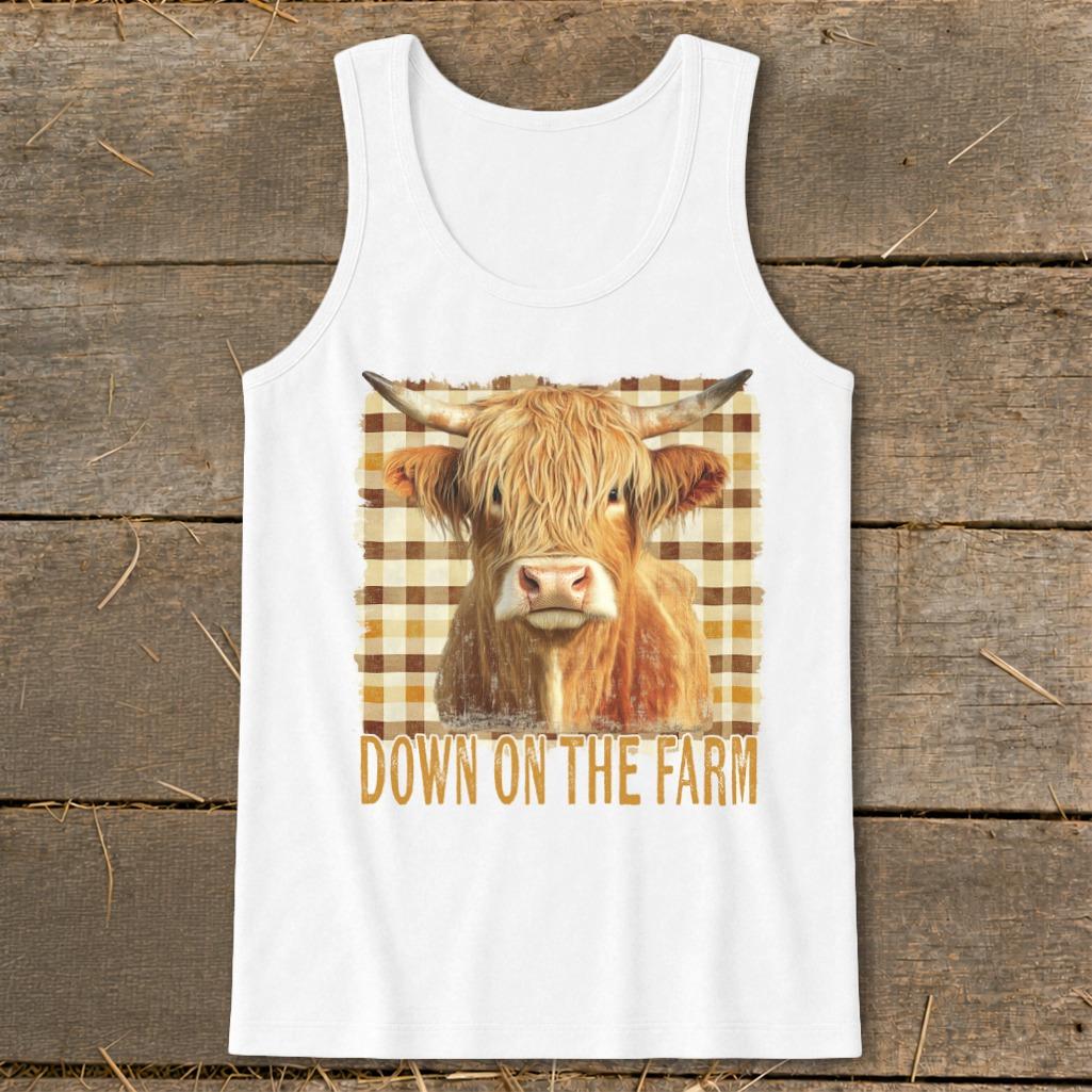 On the Farm Highland Cow Tank Top