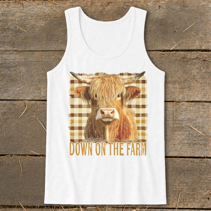 On the Farm Highland Cow Tank Top