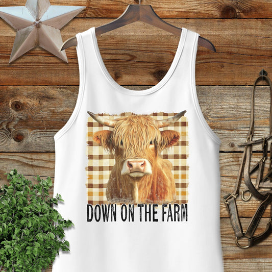 On the Farm Highland Cow Tank Top