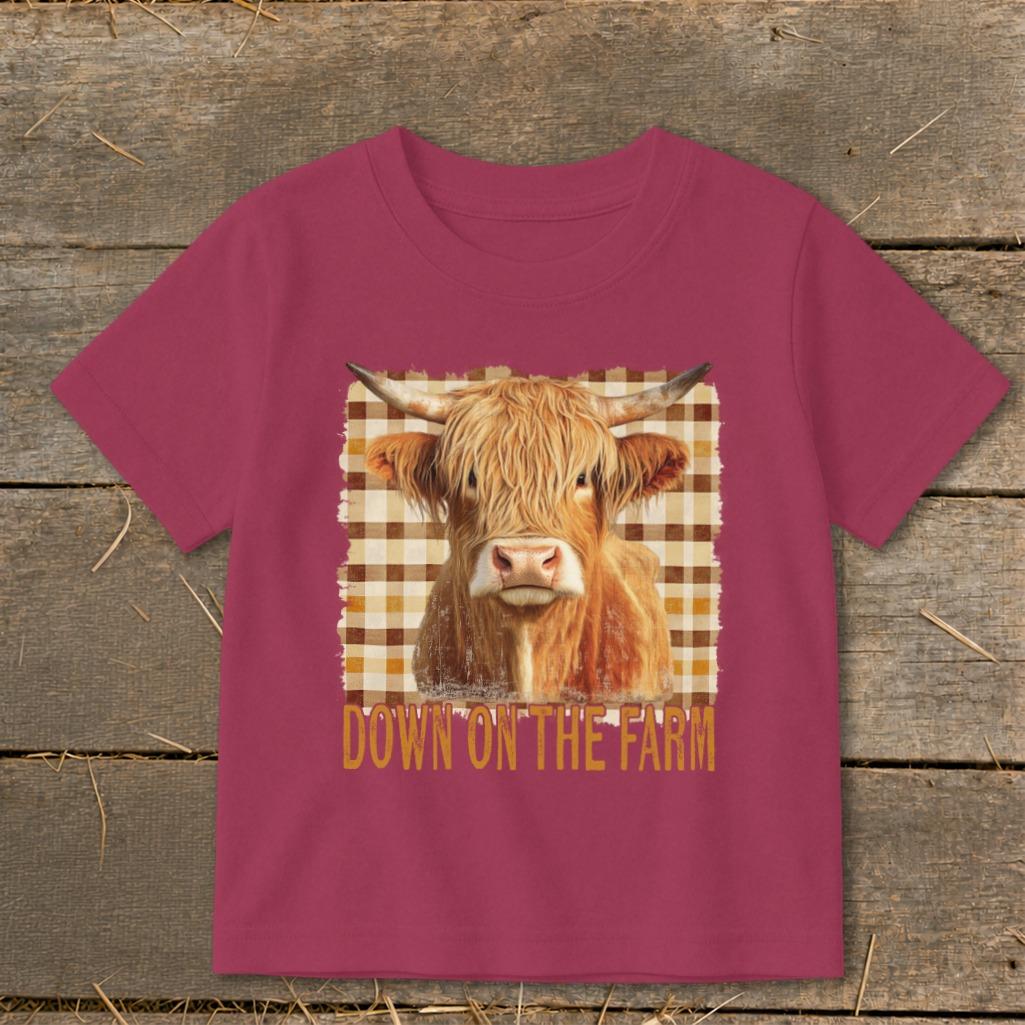 On the Farm Highland Cow Toddler Tee