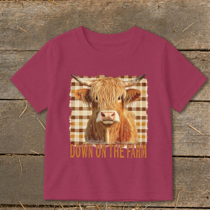 On the Farm Highland Cow Toddler Tee