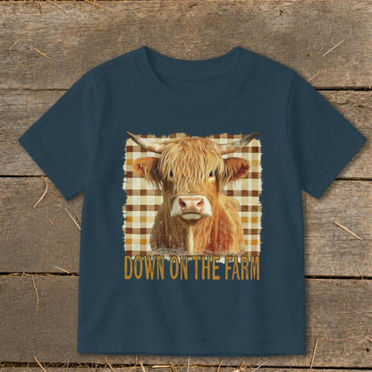 On the Farm Highland Cow Toddler Tee
