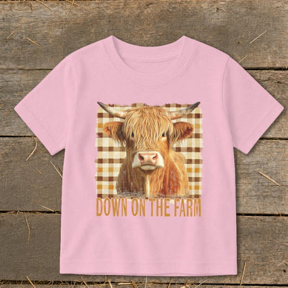 On the Farm Highland Cow Toddler Tee