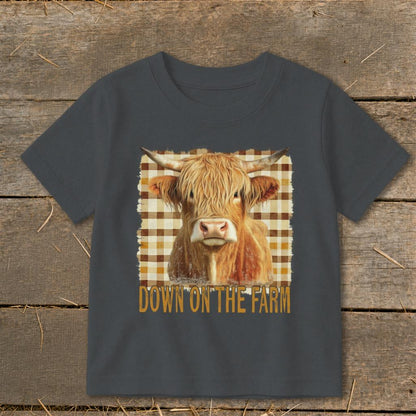 On the Farm Highland Cow Toddler Tee