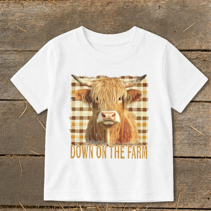 On the Farm Highland Cow Toddler Tee