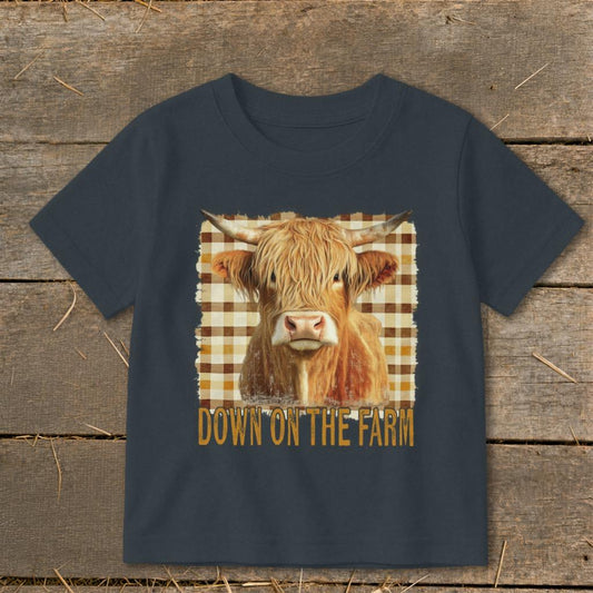 On the Farm Highland Cow Toddler Tee
