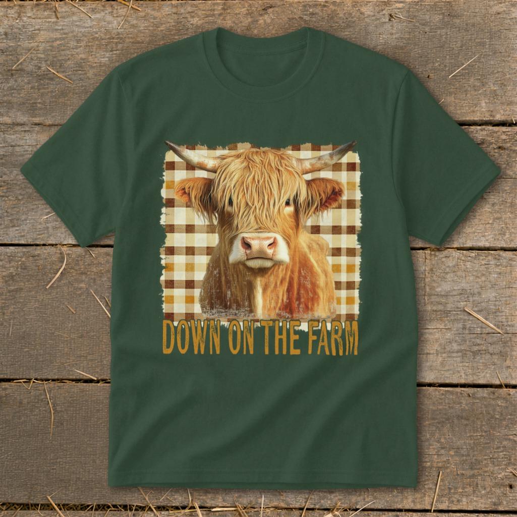 On the Farm Highland Cow Youth Tee