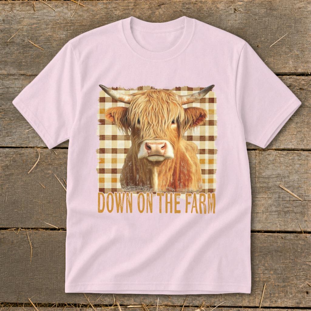 On the Farm Highland Cow Youth Tee