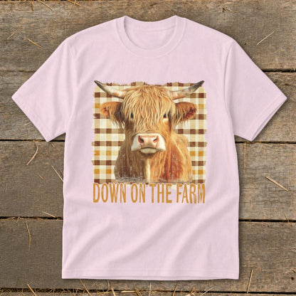 On the Farm Highland Cow Youth Tee