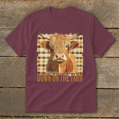 On the Farm Highland Cow Youth Tee