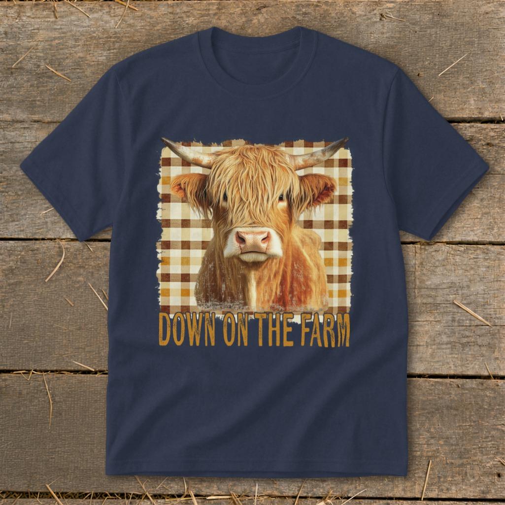 On the Farm Highland Cow Youth Tee