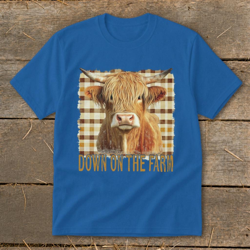 On the Farm Highland Cow Youth Tee