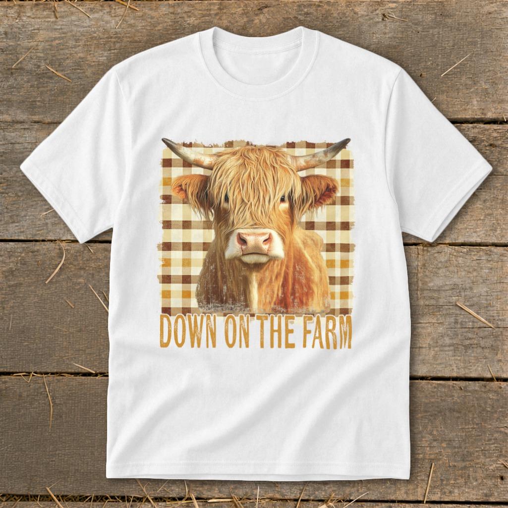 On the Farm Highland Cow Youth Tee