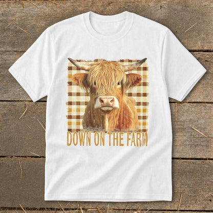 On the Farm Highland Cow Youth Tee