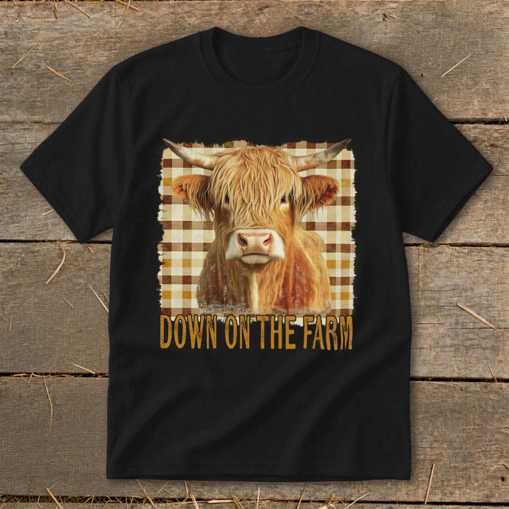 On the Farm Highland Cow Youth Tee