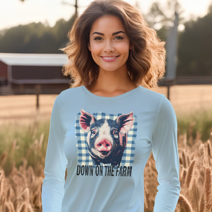 On the Farm Pig Long Sleeve Tee