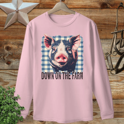 On the Farm Pig Long Sleeve Tee