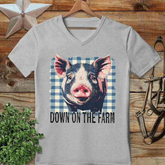 On the Farm Pig V-neck