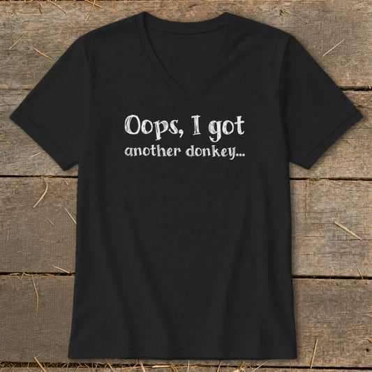 Oops Another Donkey V-neck - Black