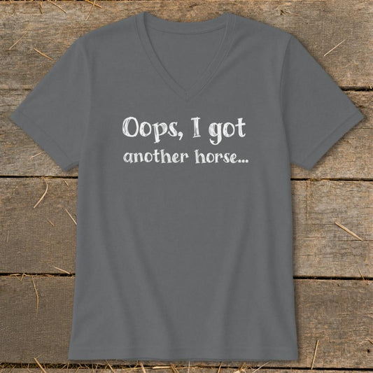 Oops Another Horse V-neck - Asphalt