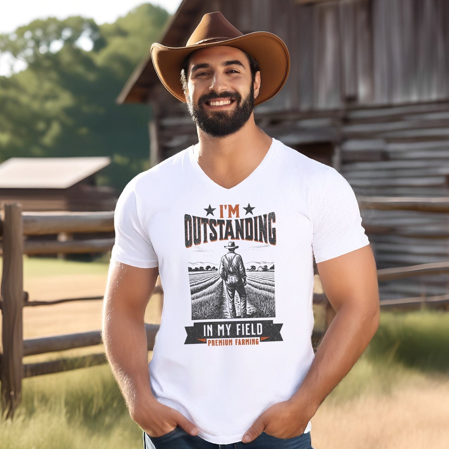 Outstanding in My Field V-neck