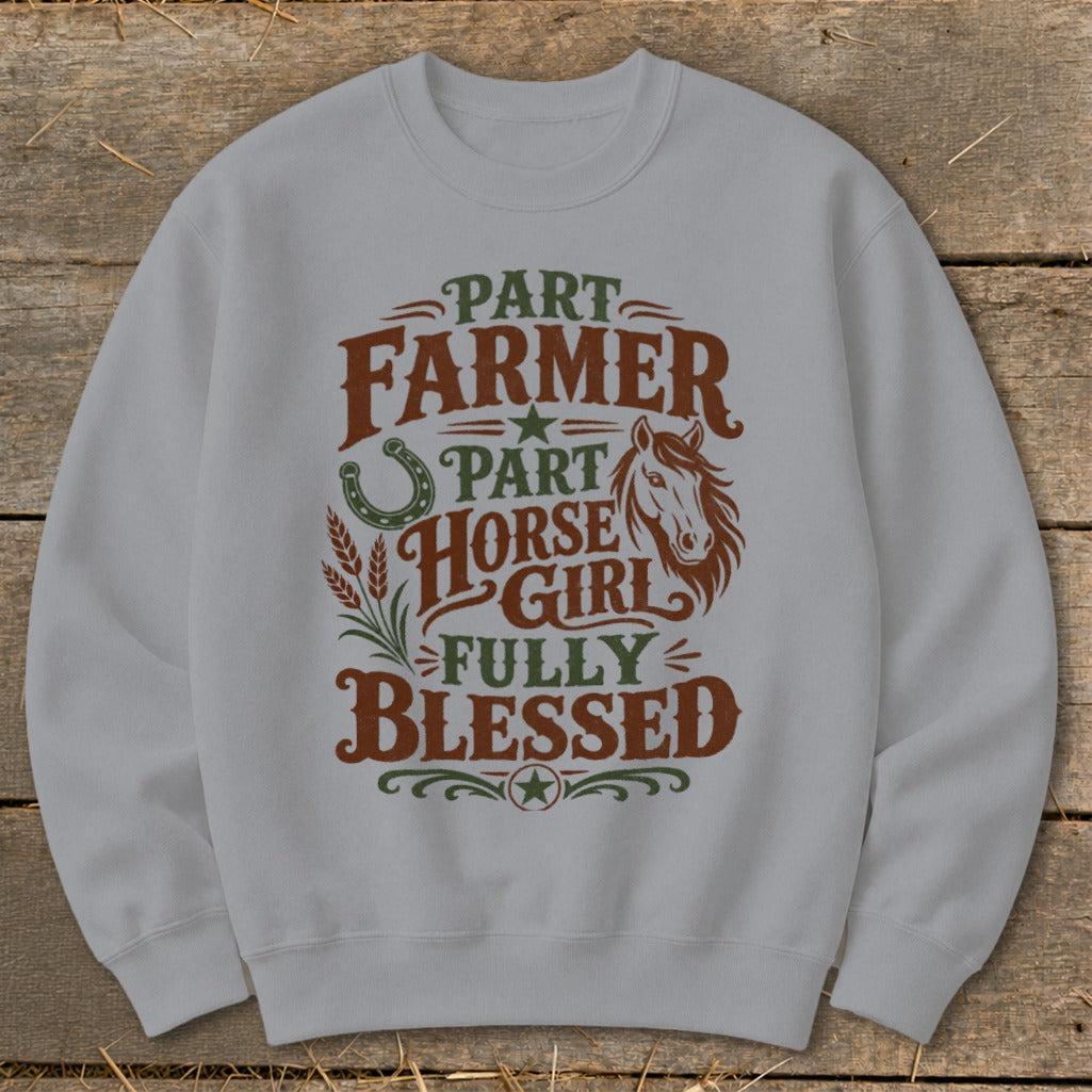 Part Farmer Part Horse Girl Sweatshirt