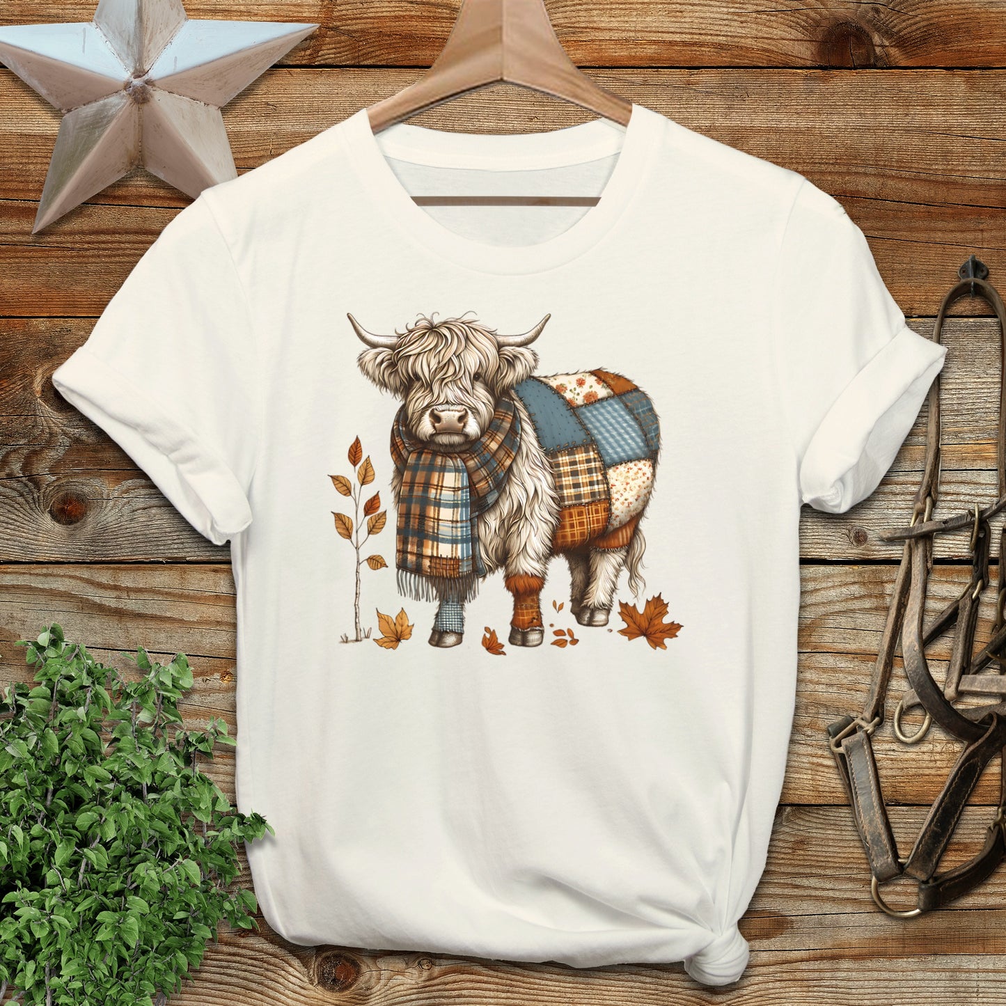 Patchwork Highland Cow Softstyle Tee