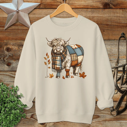 Patchwork Highland Cow Sweatshirt