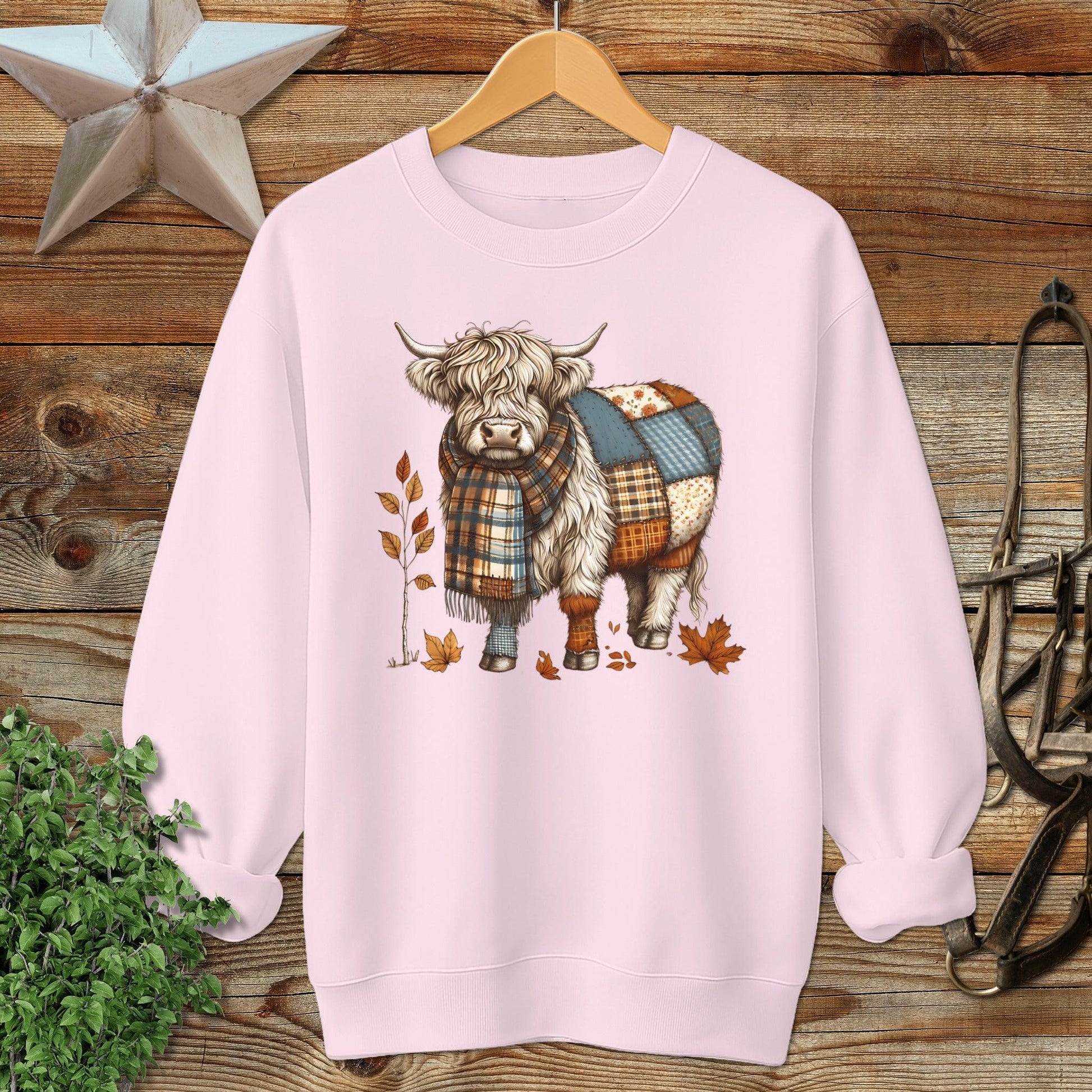 Patchwork Highland Cow Sweatshirt