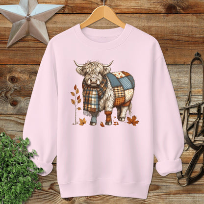 Patchwork Highland Cow Sweatshirt
